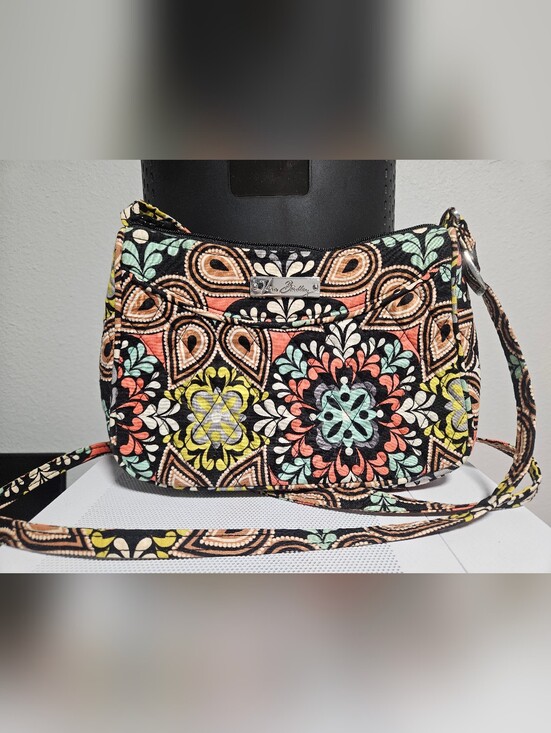 Vera Bradley Handbags - Vera Bradley Black Multi Floral Quilted Crossbody